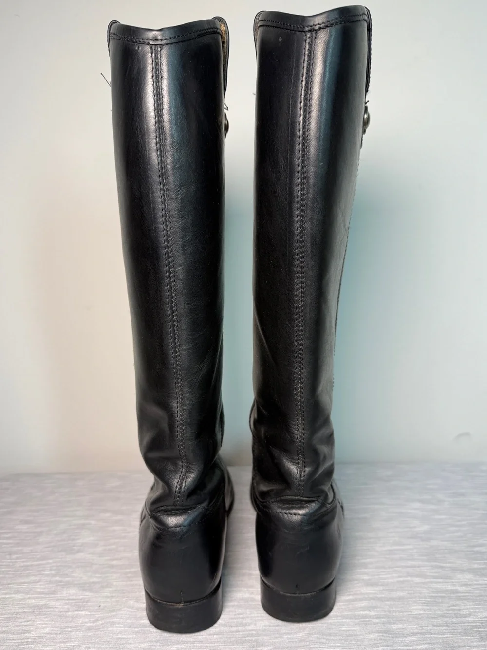 Frye Wyatt Vintage Tall Black Leather Riding Boots Sz 7